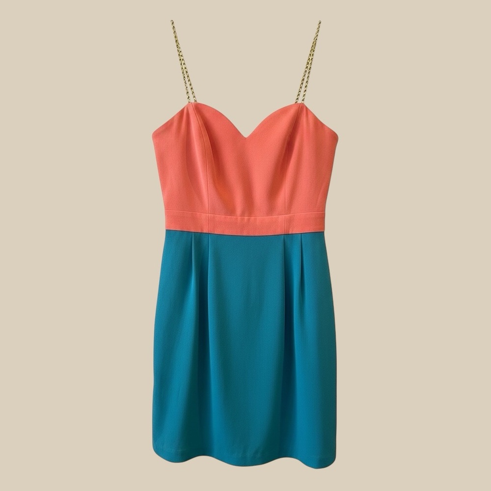 NAVEN Heartthrob Colorblock Mini Dress in Blue & Pink Size Small